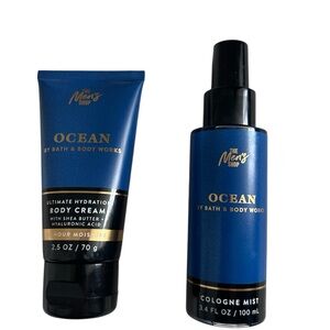 Bath & Body Works Ocean Men's 2.5 oz Body Cream and 3.4 oz Cologne Mist New
